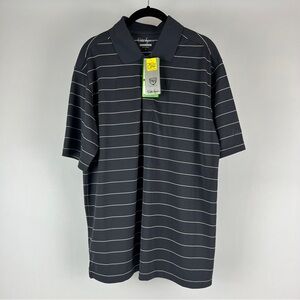 NEW Walter Hagen Black Polo Shirt Classic Striped Design